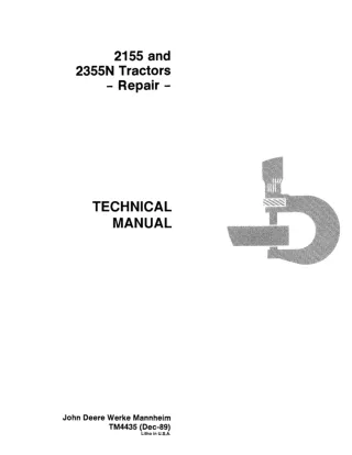 John Deere 2155 Tractor Service Repair Manual