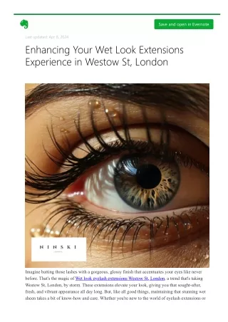 Enhancing Your Wet Look Extensions Experience in Westow St, London