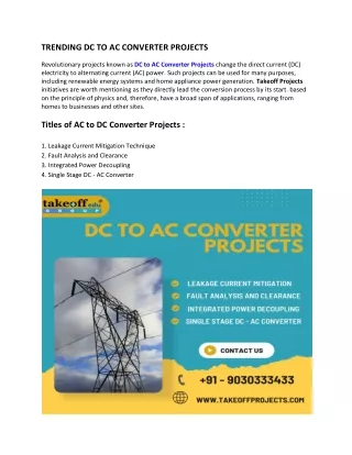 DC TO AC CONVERTER PROJECTS