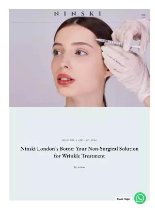 Ninski London's Botox: Your Non-Surgical Solution for Wrinkle Treatment
