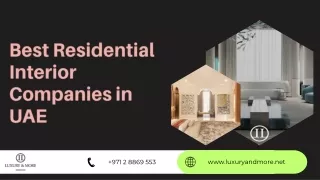 Best Residential Interior Companies in UAE
