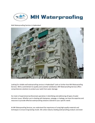 wall water proofing services