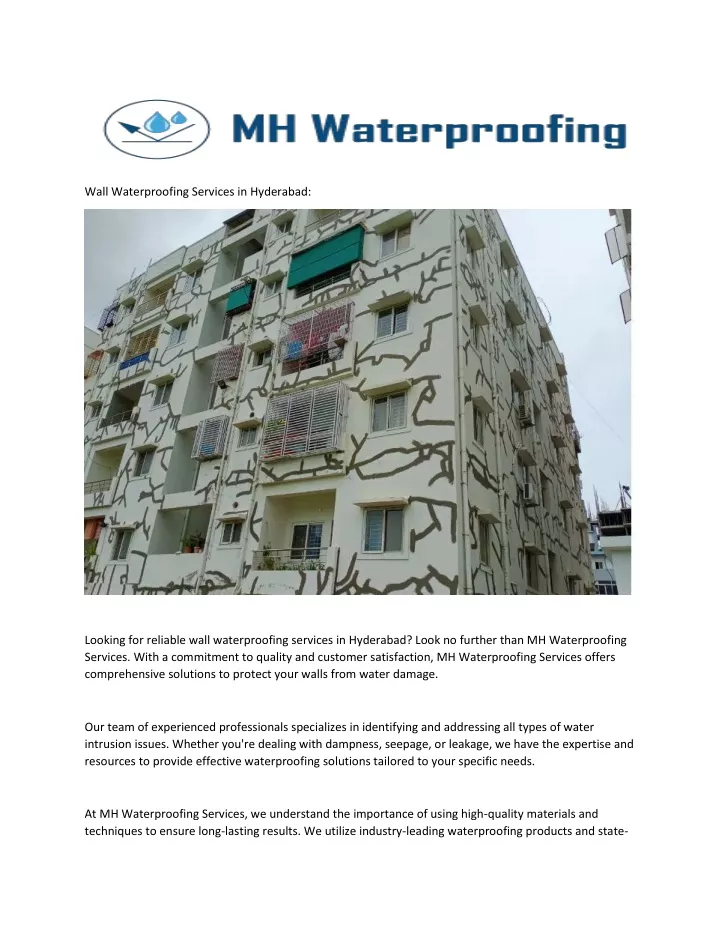 wall waterproofing services in hyderabad