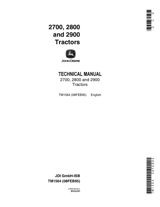 John Deere 2900 Tractor Service Repair Manual (tm1564)