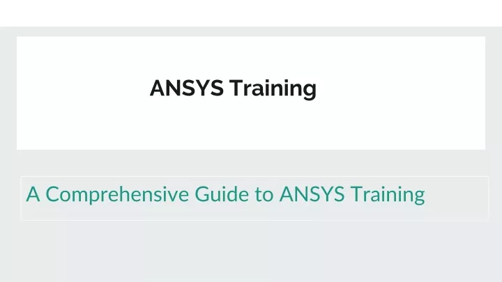 ansys training