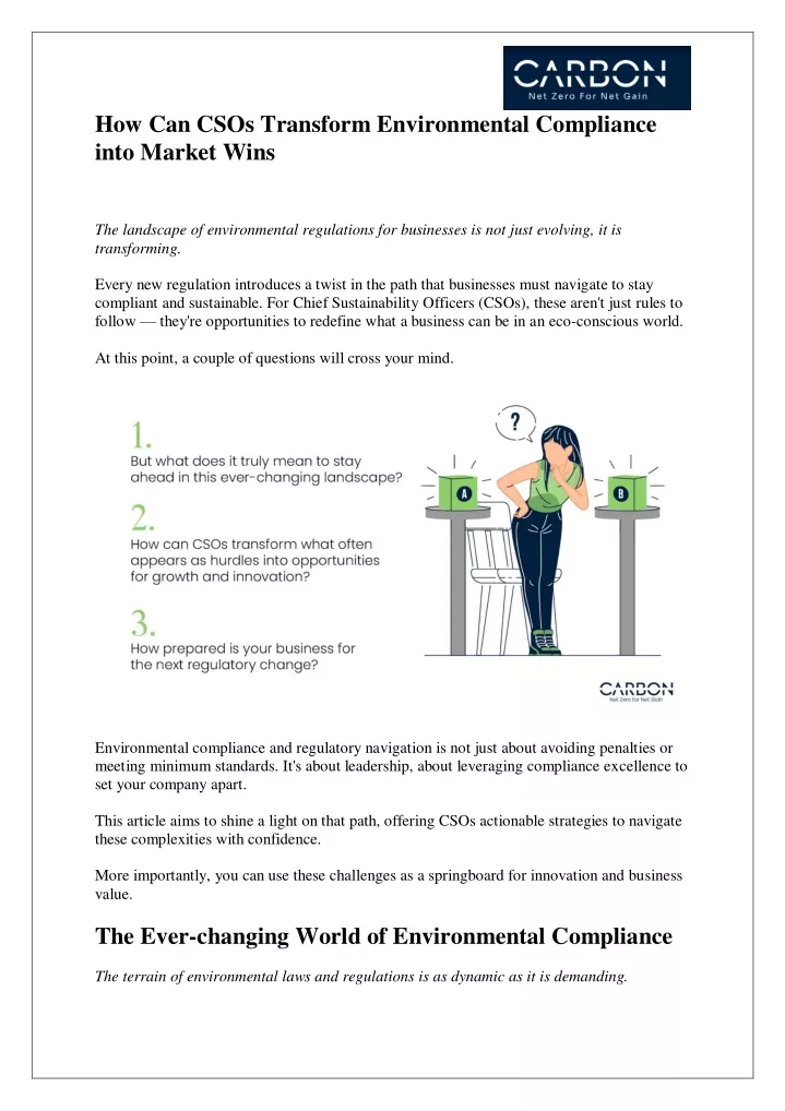 how can csos transform environmental compliance