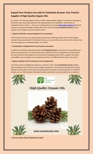 High Quality Organic Oils