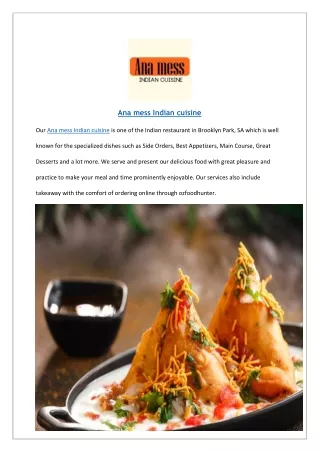 Grab a $7 offer at Ana mess Indian cuisine Menu - Order Now