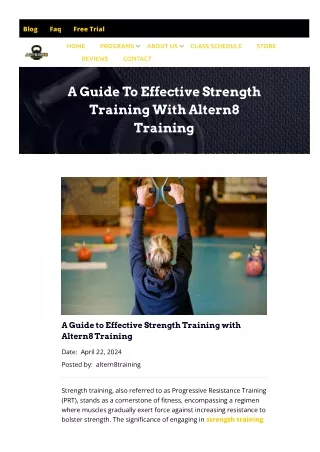 A Guide to Effective Strength Training with Altern8 Training