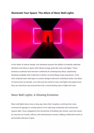 Illuminate Your Space_ The Allure of Neon Wall Lights