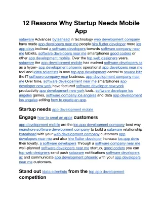 12 reasons why startup needs mobile app