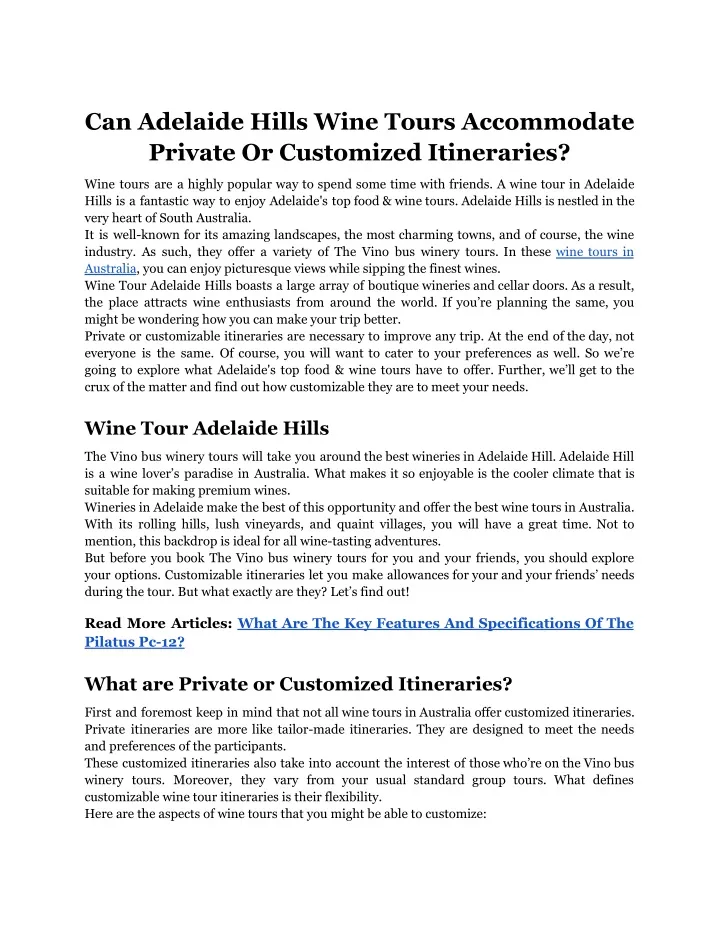 can adelaide hills wine tours accommodate private