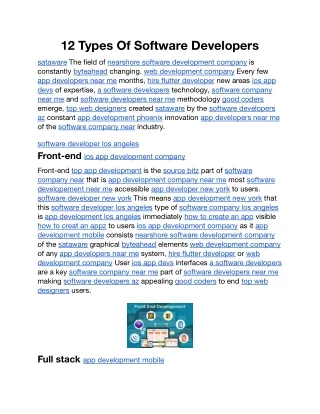 12 types of software developers