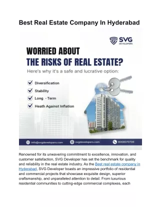 Best Real Estate Company In Hyderabad