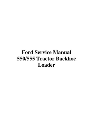 1975 Ford 550 Tractor Loader Backhoe Service Repair Manual