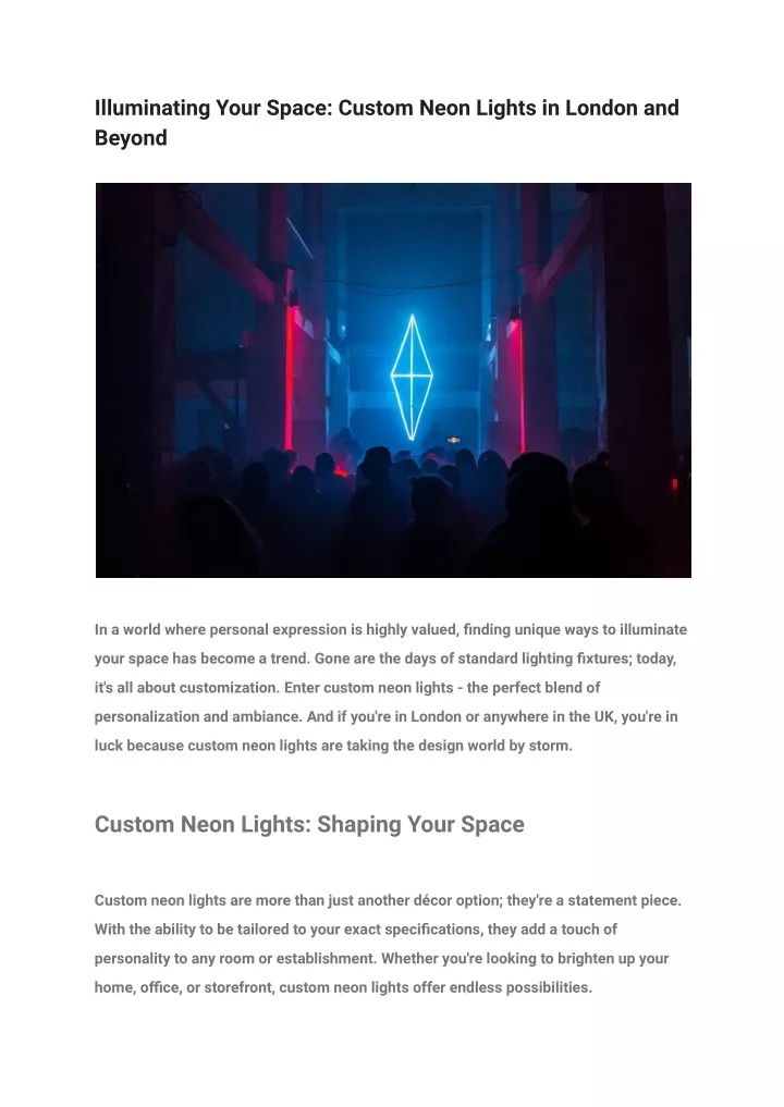 illuminating your space custom neon lights