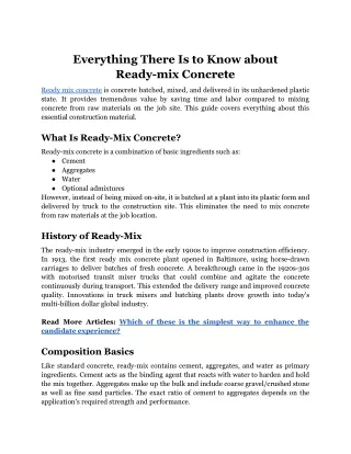 everything there is to know about ready