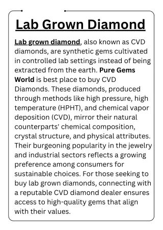 Lab Grown Diamond