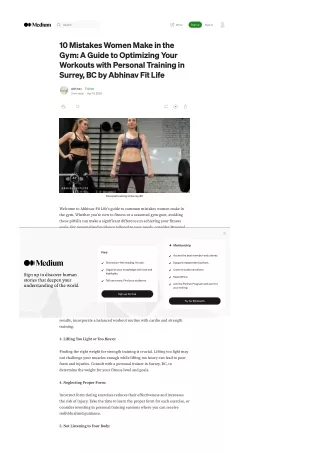 10 Mistakes Women Make in the Gym: A Guide to Optimizing Your Workouts with Pers