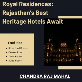 Royal Residences Rajasthan's Best Heritage Hotels Await