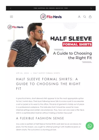 Selecting the Perfect Fit Half Sleeve Formal Shirts for Men