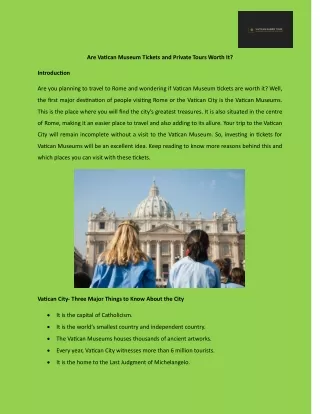 Are Vatican Museum Tickets and Private Tours Worth It