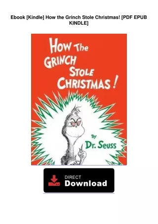Ebook [Kindle]  How the Grinch Stole Christmas! [PDF EPUB KINDLE]