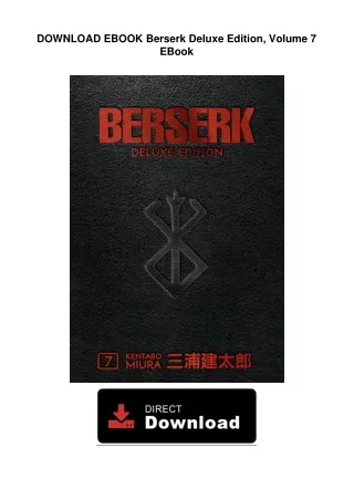 DOWNLOAD EBOOK  Berserk Deluxe Edition, Volume 7 EBook