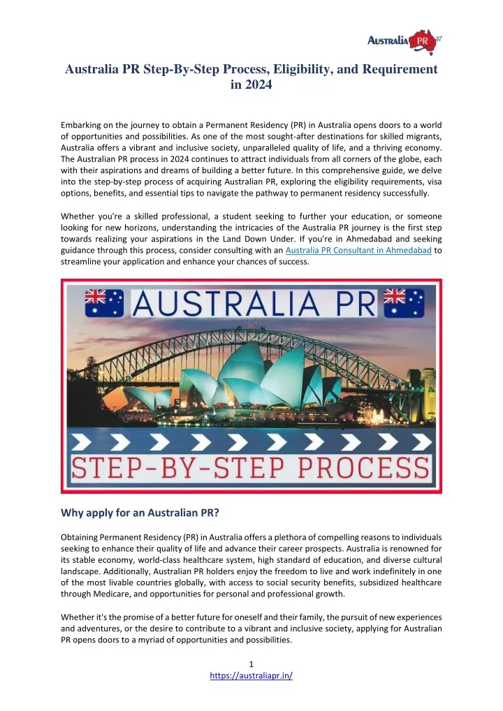 australia pr step by step process eligibility