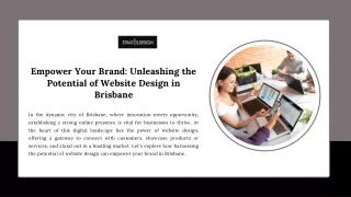 Empower Your Brand Unleashing the Potential of Website Design in Brisbane