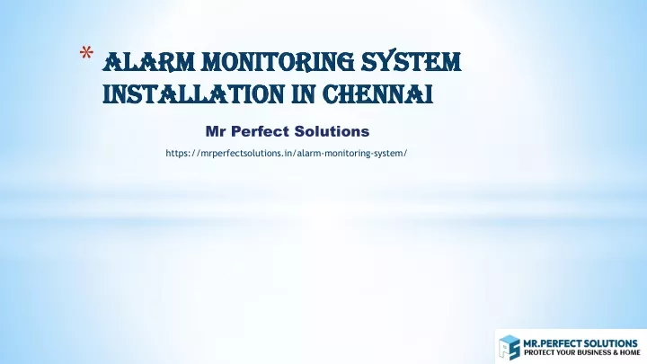 alarm monitoring system installation in chennai