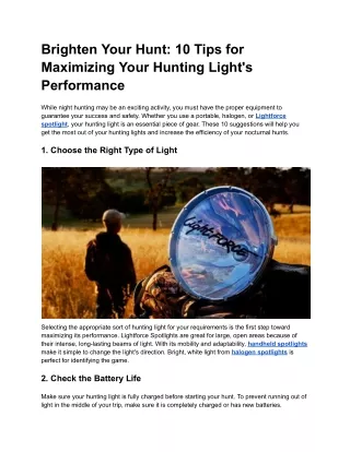 Brighten Your Hunt_ 10 Tips for Maximizing Your Hunting Light's Performance