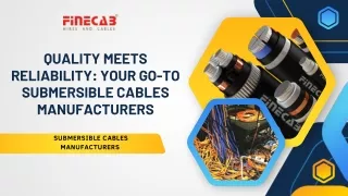 QUALITY MEETS RELIABILITY: YOUR GO-TO SUBMERSIBLE CABLES MANUFACTURERS