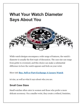 What Your Watch Diameter Says About You