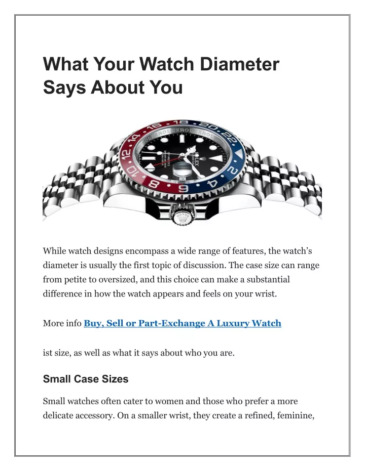 what your watch diameter says about you