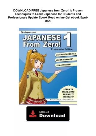 DOWNLOAD FREE  Japanese from Zero! 1: Proven Techniques to Learn Japanese for