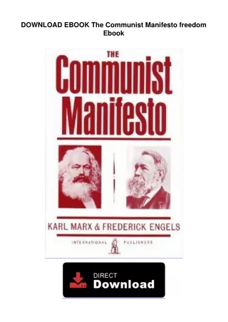 DOWNLOAD EBOOK  The Communist Manifesto freedom Ebook