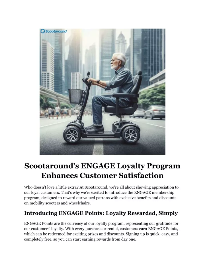 scootaround s engage loyalty program enhances
