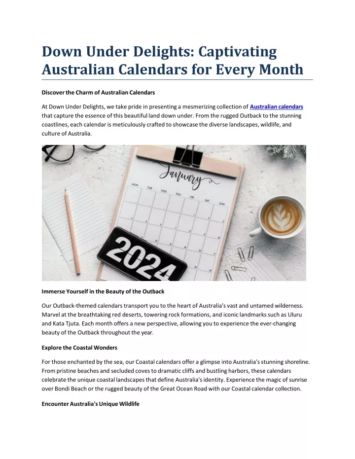 down under delights captivating australian calendars for every month