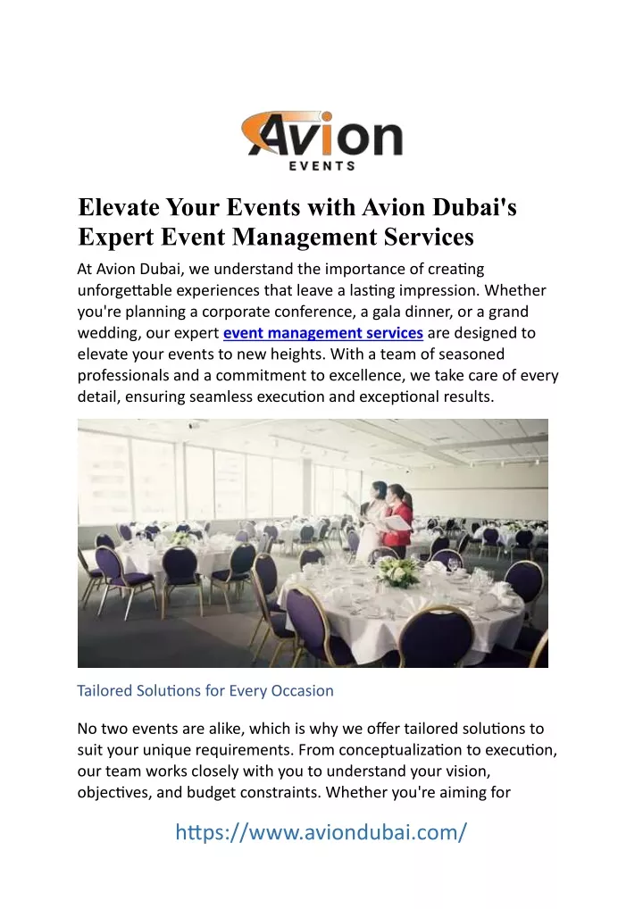 elevate your events with avion dubai s expert