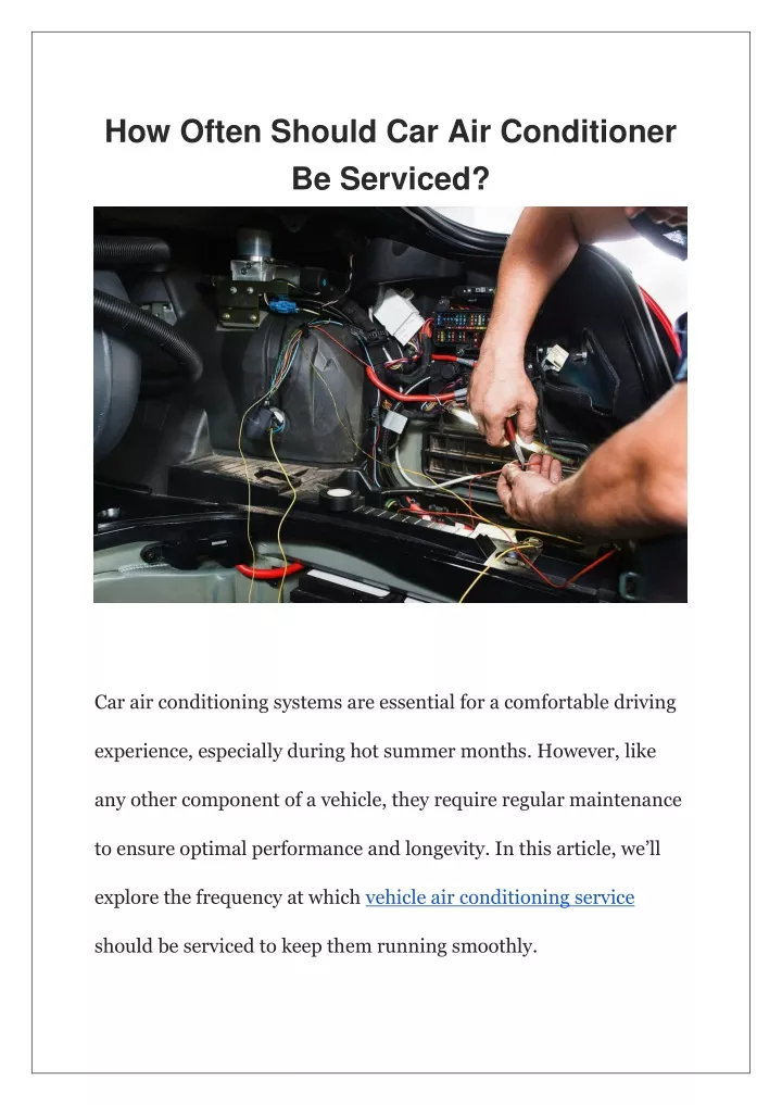 how often should car air conditioner be serviced
