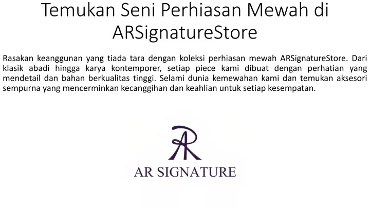 temukan seni perhiasan mewah di arsignaturestore