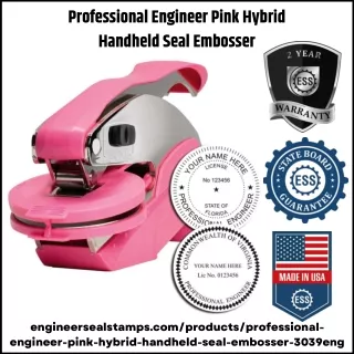 Professional Engineer Pink Hybrid Handheld Seal Embosser