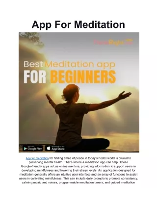 App For Meditation _ ThinkRight