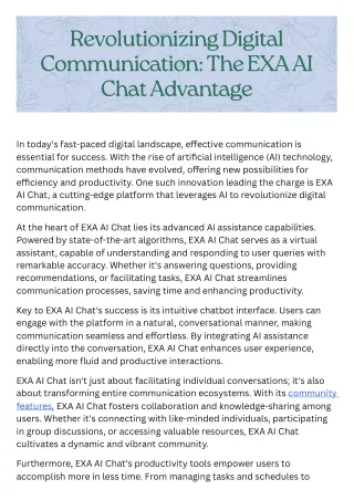 Revolutionizing Digital Communication: The EXA AI Chat Advantage