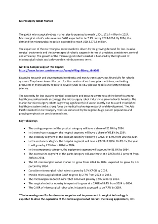 Microsurgery Robot Market Size, Analyzing Forecasted Outlook and Growth for 2034