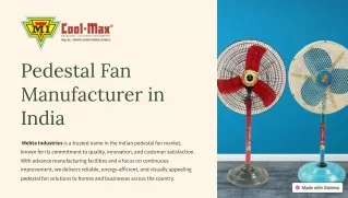 Best Pedestal Fans Manufacturer in India