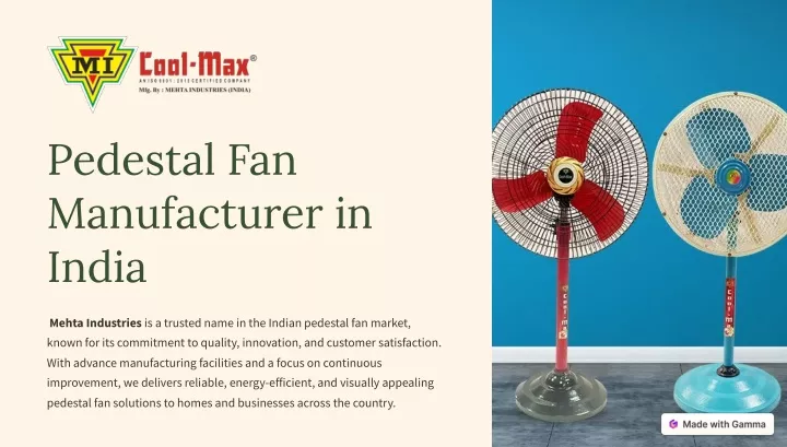 pedestal fan manufacturer in india