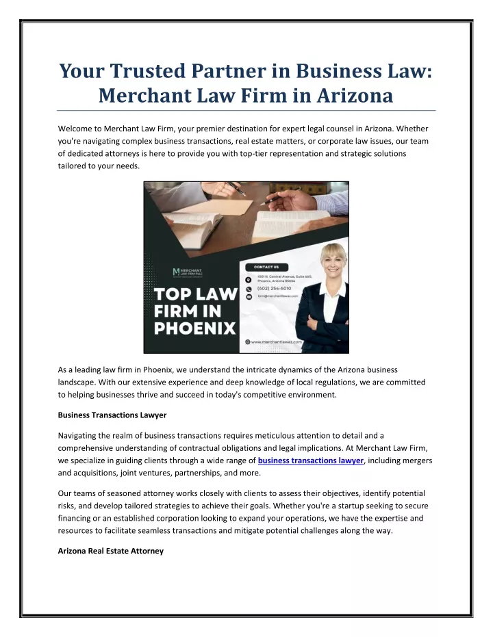 your trusted partner in business law merchant