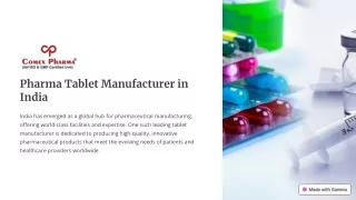 Pharma Tablet Manufacturer in India